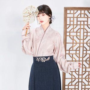 Rose pattern hanyuansu wrap top